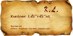 Kuntner Lóránt névjegykártya
