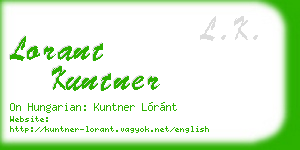 lorant kuntner business card