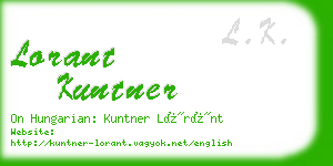 lorant kuntner business card